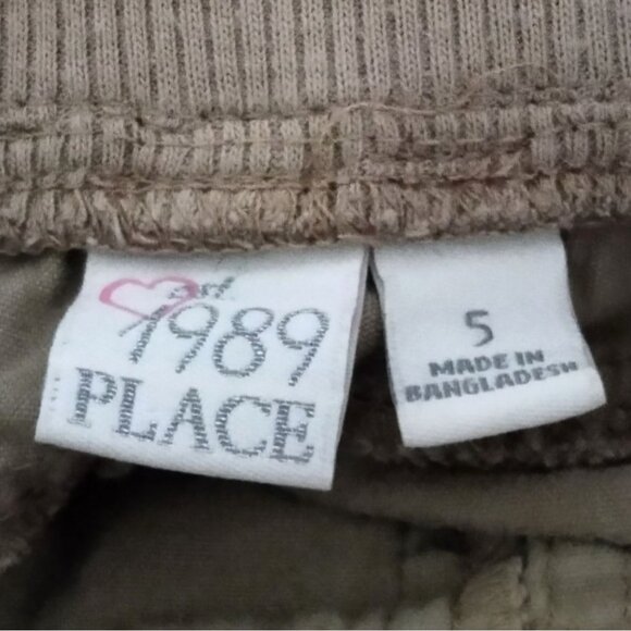 Children’s Place Size 5 Cargo Pants Girls Beige Convertible Adjustable Waist - Picture 9 of 10